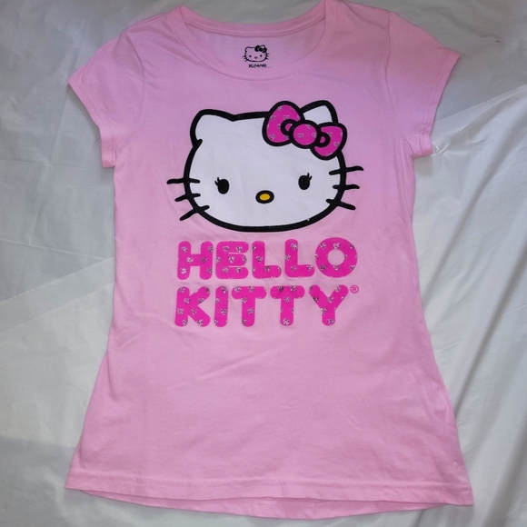 Hello Kitty (Sanrio) Y2K đ Pink Glitter T-Shirt! Girls 14/16 or Women's XS/S! - Picture 2 of 14